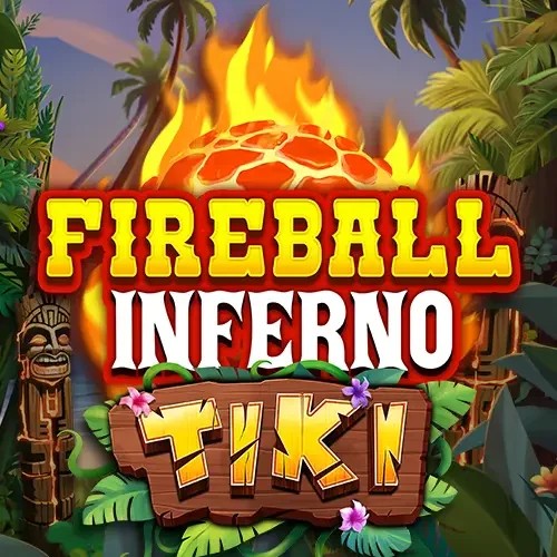 Official Slots logo: Fireball Inferno Tiki by NetEnt at Stake Casino